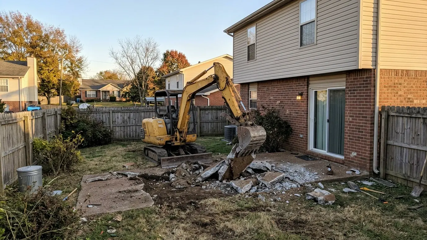 A Tennessee lot with demolition and site clearing in Antioch
