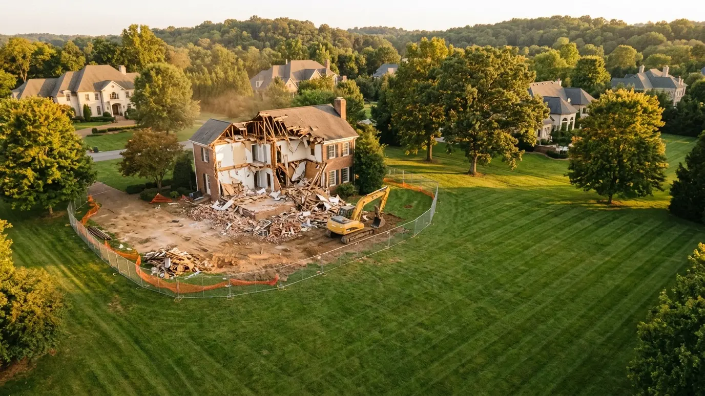 A Tennessee lot with demolition and site clearing in Brentwood