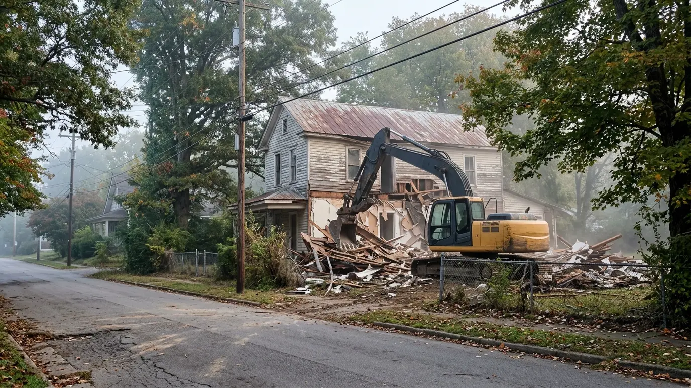 A Tennessee lot with demolition and site clearing in Hermitage
