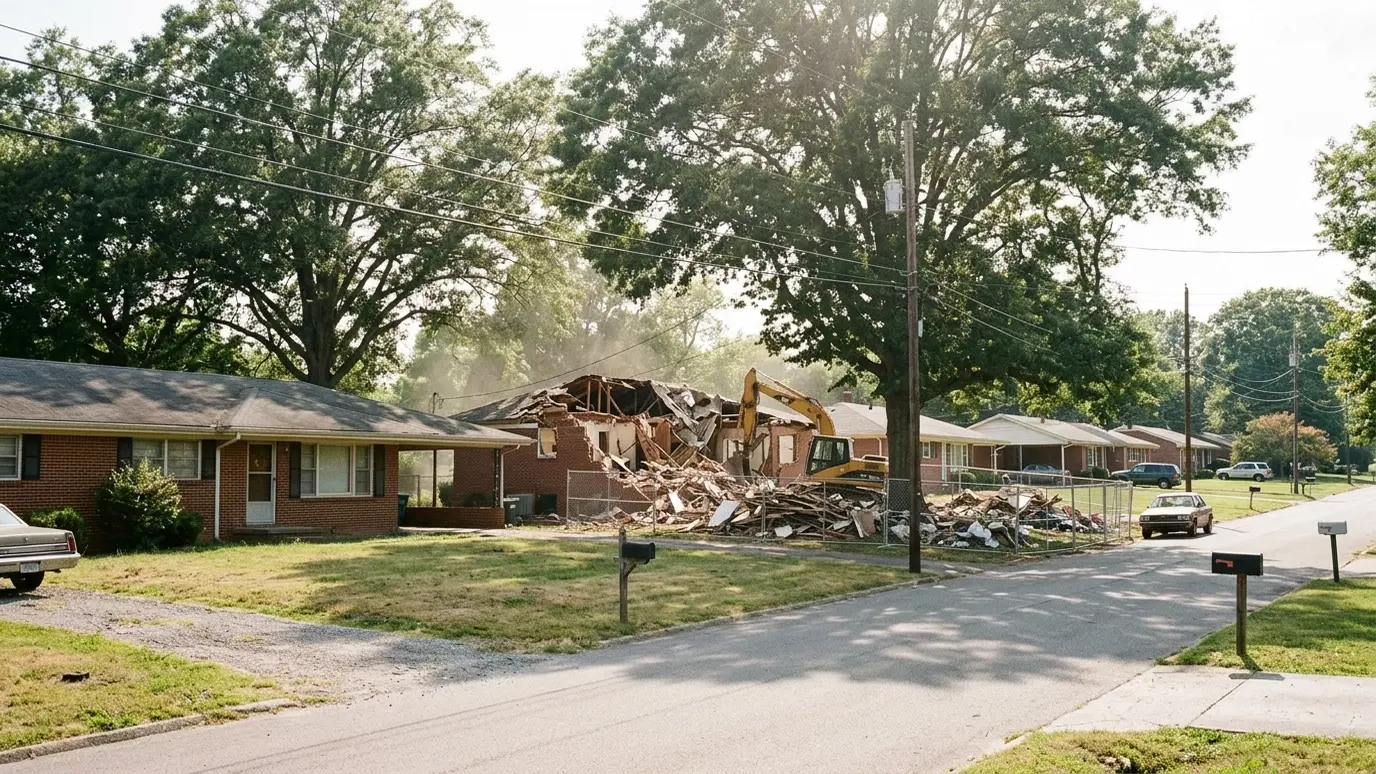 A Tennessee lot with demolition and site clearing in Madison