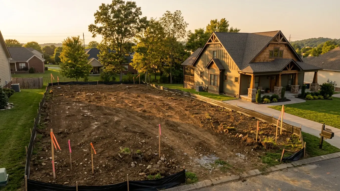 A Tennessee lot with demolition and site clearing in Spring Hill
